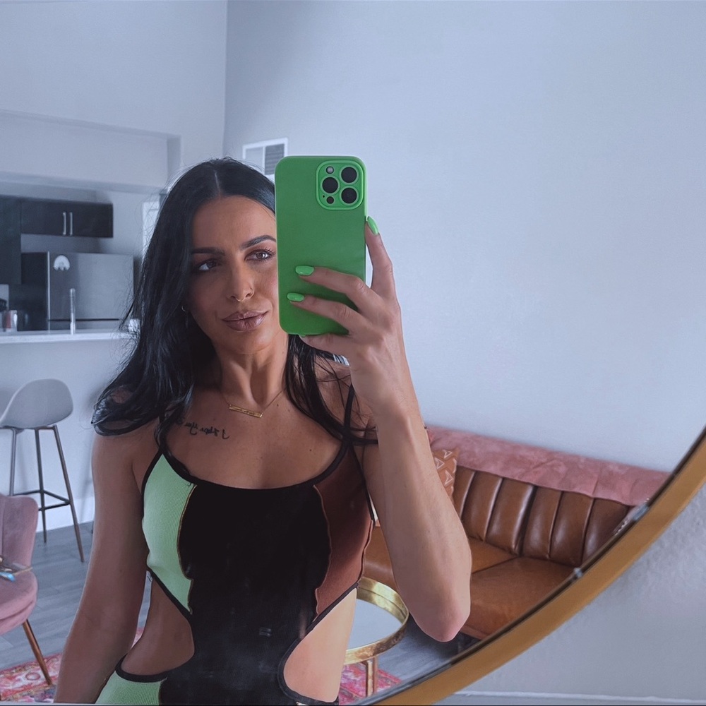 Jagger + Stone Block Color Cut Out Maxi Dress